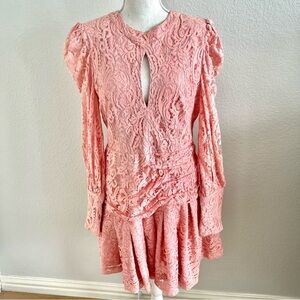 New long sleeve pink mini dress